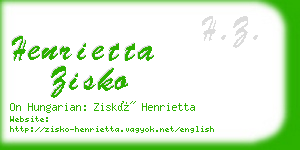 henrietta zisko business card